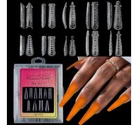 10 En 1 Couvercles Pleins Ongles Fasles Pointes Serpent Serpent Presse Sur Les Clous Acryliques Faux Ongles Claires Clairs Formes Ongles Fournitures