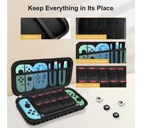 10 en 1 Pochette de Transport Compatible avec Nintendo Switch OLED,Nouveau Crocodile Texture Rigide Housse de Protection avec Protecteur d'écran,Coque de Switch et Plus d'accessoires (Blanc).[K52]