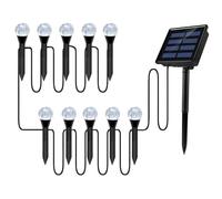10 en 1 Spot Solaire ExtRieur LED Jardin Pelouse Paysage Chemin Applique Murale