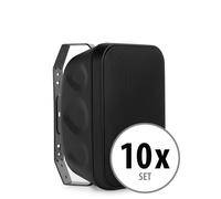 10 Enceinte Haut-parleur HiFi Extérieur Mur Etanche Jardin Outdoor IP56 Noir 50W