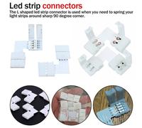 10 Ensemble 2pin 3pin Led Connecteur L Forme Pour Connecter Coin Angle Droit 10mm 5050 Led Bande Ruban Ruban Lumineux