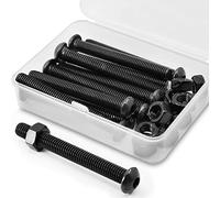 (10 Ensemble) M8 x 60 mm Vis à tête bombée avec six pans creux et écrous Filetage complet en Acier au Carbone 10,9(Noir)