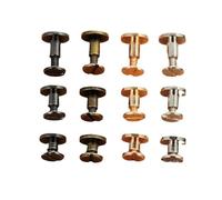 10 ensembles/20 pièces bagages cuir métal artisanat plat ceinture vis clou Rivets laiton or argent solide femelle Rivet fendu tête de goujon(Red Bronze,5x6mm)
