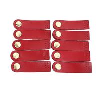 10 ensembles de boutons-pression en cuir véritable à coudre, fermeture à languette pour sacs à main, portefeuilles et valises DIY, fermoir à pression pour sacs en cuir souple avec (Rouge)