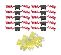 10 ensembles de fusibles de voiture et support de fusible automobile en ligne, support de lame en cuivre à oxygène avec harnais (Faisceau 14AWG Fusible 20A)