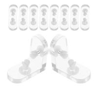 10 Ensembles Équerres D’angle en Acrylique, Support L 90° | Clip Discret en PP, Soutien Stable des Panneaux, Vitrines, Bijoux et Cosmétiques en Exposition