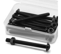 (10 Ensembles) M6 x 50mm Vis Boulons et écrous à Tête Creuse Kit 304 Acier Inoxydable Oxyde Noir, Vis à Tête Cylindrique, Boulons à Bride, Vis à Bride