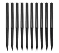 10 Ensembles Piquets de Remplacement, ABS Noir | Installation Rapide, Fixation Résistante au Vent, Dix Tiges et Dix Fiches pour Jardins et Décorations de Fête