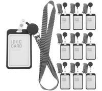 10 Ensembles Porte-badges Transparent avec Cordon | Identification Visible, Protège des Traces D’usage, pour Étudiants et Accueil, Bureau et Services