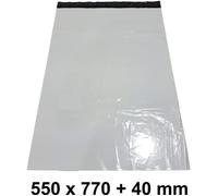 10 enveloppes plastique blanches opaques grand format 550 x 770 + 40 mm rabat pochettes d'expédition XXL 60 microns. Fine légère