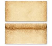 10 enveloppes (sans fenêtre) Antique & Histoire, RUSTIQUE DIN LANG (220x110 mm)