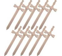 10 épées en bois 39 x 13 cm Beige G