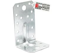 10 Equerre metal renforcées 50x90x55x2,5 mm, connecteurs bois galvanisés avec nervure, équerre support d'angle droit perforée pour menuiserie, fixation meuble, clôture, construction bois