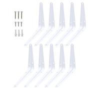 10 Équerre Pour Étagère Blanche,Support D'étagère Mural,Consoles Et Équerre De Fixation en Métal,Support De Rayonnage Avec Vis Et Tubes D'expansion,Pour Étagères Flottantes De Bricolage,25×30cm