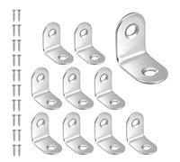 10 équerres d'angle triangulaires en acier inoxydable for armoire, fixation par équerre, angle droit 90°, forme de L, épaisseur renforcée(25x25x16mm)