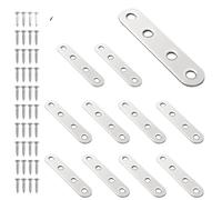 10 équerres d'angle triangulaires en acier inoxydable for armoire, fixation par équerre, angle droit 90°, forme de L, épaisseur renforcée(76x16mm)