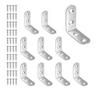 10 équerres d'angle triangulaires en acier inoxydable for armoire, fixation par équerre, angle droit 90°, forme de L, épaisseur renforcée(40x40x16mm)