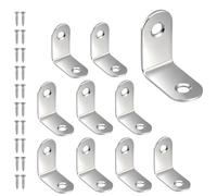 10 équerres d'angle triangulaires en acier inoxydable for armoire, fixation par équerre, angle droit 90°, forme de L, épaisseur renforcée(30x30x16mm)