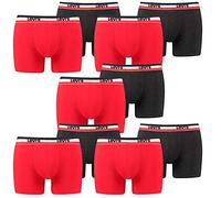 10 ER Pack Levis Boxer Brief Boxershorts Men Pant Underwear, Farben:786 - Red/Black, Größe Bekleidung:L