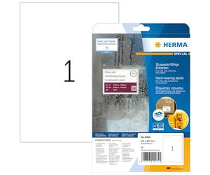 10 étiquettes blanches Special, en film polyester, format 210 x 297 mm (10 feuilles A4 / cdt)