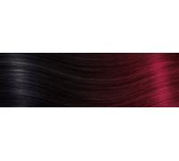 10 Extensions cheveux Kératine - qualité professionnelle - 55-60cm - ombré - T1B/bordeaux ombré noir & bordeaux