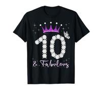10 & Fabulous 10th Birthday 10 Ans Old Queen's Bday T-Shirt