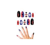 10 faux ongles harleen quinzel avec colle - guirca 15866
