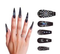 10 Faux Ongles Longs Araignée Avec Colle
