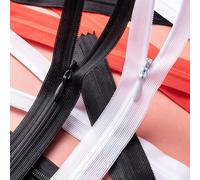 10 fermetures éclairs invisibles - 5 noires et 5 blanches, matériau de vêtement pour jupe, robe, pantalon, oreiller 15cm,40cm,28 cm,60 cmPolyamide