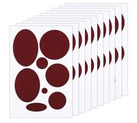 10 Feuilles/80pcs Patchs pour Doudoune, Différentes Tailles Patch de Réparation Tissu Nylon Autocollant Rond Ovale Ruban Réparation pour Vêtements pour Veste Sac à Dos (Rouge Foncé)