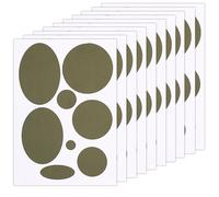 10 Feuilles/80pcs Patchs pour Doudoune, Différentes Tailles Patch de Réparation Tissu Nylon Autocollant Rond Ovale Ruban Réparation pour Vêtements pour Veste Sac à Dos (Olive Verte)