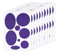 10 Feuilles/80pcs Patchs pour Doudoune, Différentes Tailles Patch de Réparation Tissu Nylon Autocollant Rond Ovale Ruban Réparation pour Vêtements pour Veste Sac à Dos (Violet)