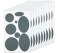 10 Feuilles/80pcs Patchs pour Doudoune, Différentes Tailles Patch de Réparation Tissu Nylon Autocollant Rond Ovale Ruban Réparation pour Vêtements pour Veste Sac à Dos (Gris)