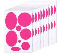 10 Feuilles/80pcs Patchs pour Doudoune, Différentes Tailles Patch de Réparation Tissu Nylon Autocollant Rond Ovale Ruban Réparation pour Vêtements pour Veste Sac à Dos (Rose)