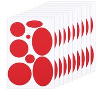 10 Feuilles/80pcs Patchs pour Doudoune, Différentes Tailles Patch de Réparation Tissu Nylon Autocollant Rond Ovale Ruban Réparation pour Vêtements pour Veste Sac à Dos (Rouge)