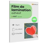 10 feuilles A3 31 x 43cm Film de lamination à froid MAT - Feuilles de plastification Laminé auto-adhésif pour photo et autocollants - Compatible plotter de découpe