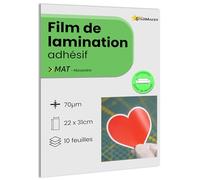 10 feuilles A4 22 x 31cm Film de lamination à froid MAT - Feuilles de plastification Laminé auto-adhésif pour photo et autocollants - Compatible plotter de découpe