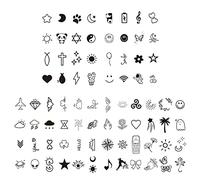 10 feuilles Autocollant de tatouage temporaire Petits faux tatouages pour femmes cou petit visage bohème faux tatouage autocollant imperméable temporaire tatouage peau colorée pour femmes