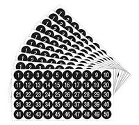 10 Feuilles Autocollants de Numéro 1-50 Autocollants de Chiffres Consécutifs en Vinyle Étiquettes Étanches Autocollants Numérotés pour Inventaire Classification (Noir, 1 Pouce)