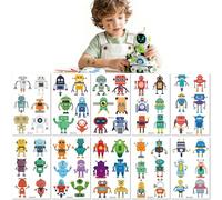10 Feuilles Autocollants De Tatouage Personnalisés Pour Enfants Style Graffiti De Robot Dessin Animé Pour Journal Intime Ou Pour Bagages