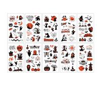 10 feuilles autocollants de tatouages temporaires de dessins animés, faux autocollants de tatouage Set de motifs multiples autocollants amovibles imperméables (B)