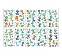 10 feuilles autocollants de tatouages temporaires de dessins animés, faux autocollants de tatouage Set de motifs multiples autocollants amovibles imperméables (R)
