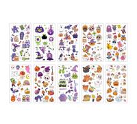 10 feuilles autocollants de tatouages temporaires de dessins animés, faux autocollants de tatouage Set de motifs multiples autocollants amovibles imperméables (C)