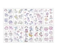 10 feuilles autocollants de tatouages temporaires de dessins animés, faux autocollants de tatouage Set de motifs multiples autocollants amovibles imperméables (M)