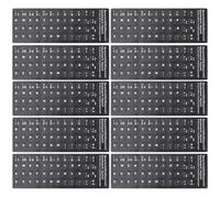10 Feuilles Autocollants Lettres Clavier Espagnol PVC Noir pour Ordinateur | Remplacement des Touches Usées, Ajustement Précis, Protection des Capuchons, pour Apprentissage Linguistique et Salles