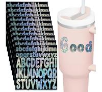 10 Feuilles Autocollants Lettres Pour Tasses For Stanley, Autocollants Lettres En Vinyle, Autocollants L'alphabet Pour Tasses, Stickers Lettres Alphabet Autocollants Paillettes, Accessoires Tasses
