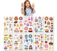 10 Feuilles Autocollants Temporaires Imperméables Pour Les Desserts Des Enfants Garçons Et Filles Fêtes D'Anniversaire Style Dessin Animé