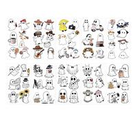 10 Feuilles De Tatouages Temporaires Fantômes d'halloween pour Enfants, Autocollants Temporaires Fantômes Imperméables Assortis pour Garçons Filles, Cadeaux De Fête