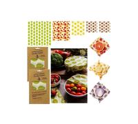 10 feuilles d'emballage alimentaire réutilisable à la cire d'abeille