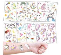10 Feuilles Licorne Tatouages Temporaire pour Enfants